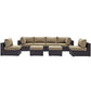 Convene 8 Piece Outdoor Patio Sectional Set in Espresso Mocha by Modway