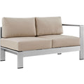 Shore RightArm Corner Sectional Patio Aluminum Loveseat Arm Chair  by Modway