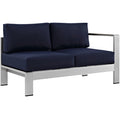 Shore RightArm Corner Sectional Patio Aluminum Loveseat Arm Chair  by Modway