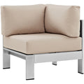 Shore Outdoor Patio Aluminum Corner Sofa by Modway