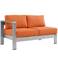 Shore LeftArm Corner Sectional Patio Aluminum Loveseat Arm Chair by Modway