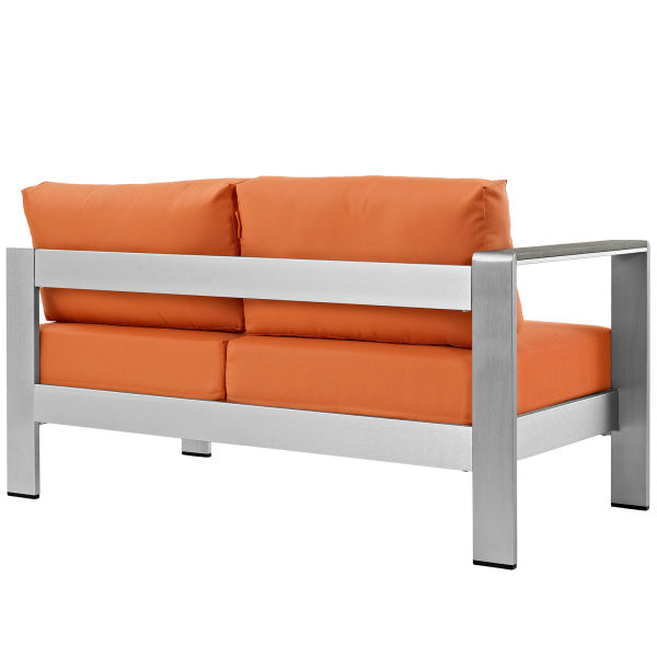 Shore LeftArm Corner Sectional Patio Aluminum Loveseat Arm Chair by Modway