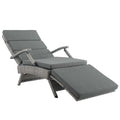 Envisage Chaise Outdoor Patio Wicker Rattan Lounge Chair in Light by Modway