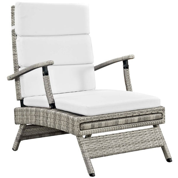 Envisage Chaise Outdoor Patio Wicker Rattan Lounge Chair in Light by Modway