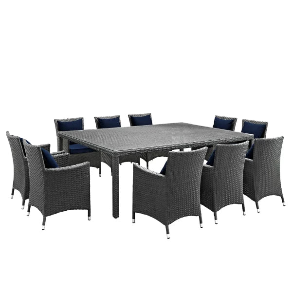 Sojourn 11 Piece Outdoor Patio Sunbrella® Dining Set By Modway