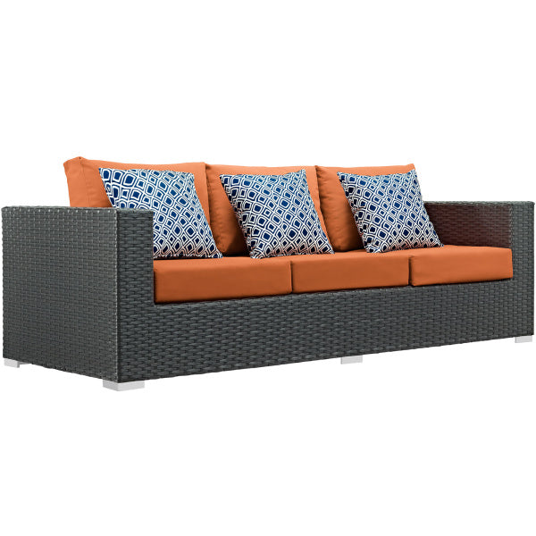 Sojourn 3 Piece Outdoor Patio Sunbrella Sectional Set by Modway