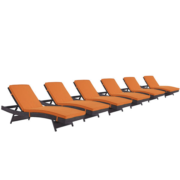 Convene Chaise Outdoor Patio Set of 6 by Modway