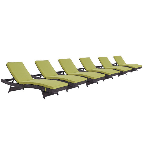 Convene Chaise Outdoor Patio Set of 6 by Modway