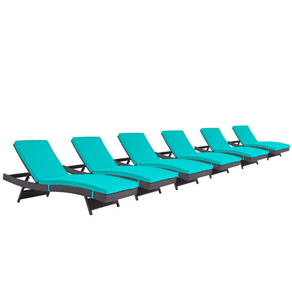 Convene Chaise Outdoor Patio Set of 6 by Modway