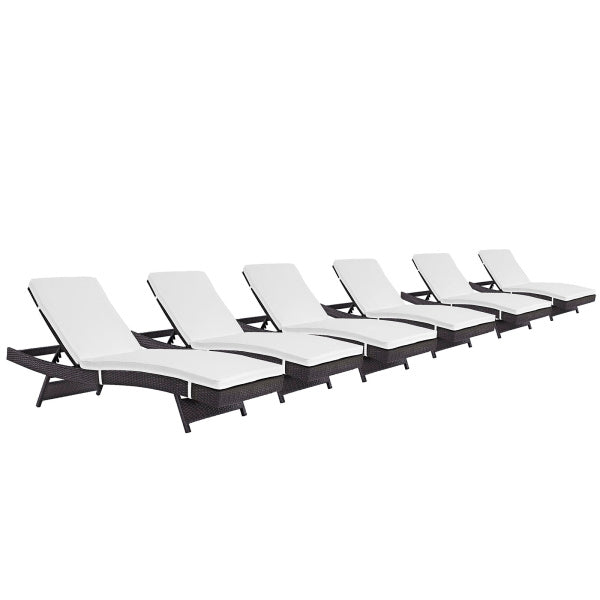 Convene Chaise Outdoor Patio Set of 6 by Modway