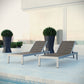 Shore Chaise Outdoor Patio Aluminum Set of 2 Silver Gray by Modway