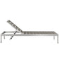 Shore Chaise Outdoor Patio Aluminum Set of 6 Silver Gray by Modway