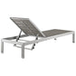 Shore Chaise Outdoor Patio Aluminum Set of 6 Silver Gray by Modway