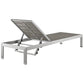 Shore Chaise Outdoor Patio Aluminum Set of 4 Silver Gray by Modway