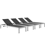 Shore Chaise Outdoor Patio Aluminum Set of 4 by Modway