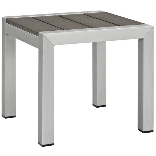 Shore 3 Piece Outdoor Patio Aluminum Set Silver Gray by Modway