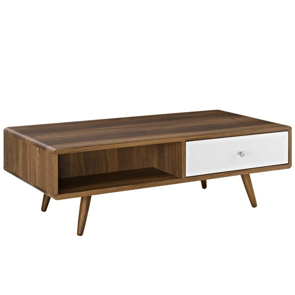 Transmit Coffee Table in Walnut White by Modway