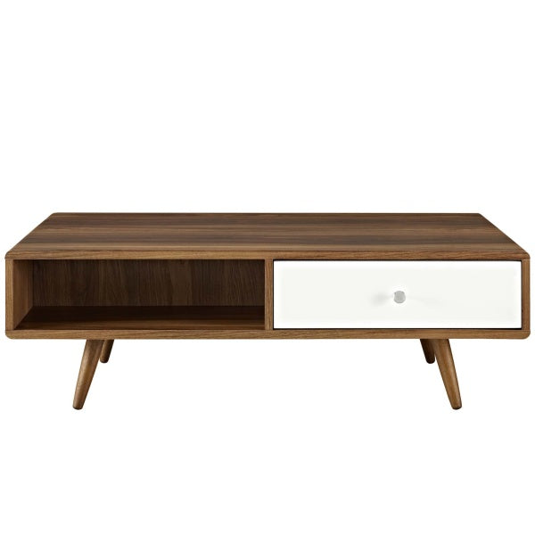 Transmit Coffee Table in Walnut White by Modway