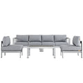 Shore 5 Piece Outdoor Patio Aluminum Sectional Sofa Set by Modway