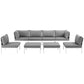 Harmony 8 Piece Outdoor Patio Aluminum Sectional Sofa Set | Polyester by Modway