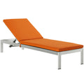 Shore Outdoor Patio Aluminum Chaise with Cushions by Modway