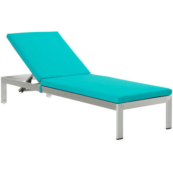 Shore Outdoor Patio Aluminum Chaise with Cushions by Modway