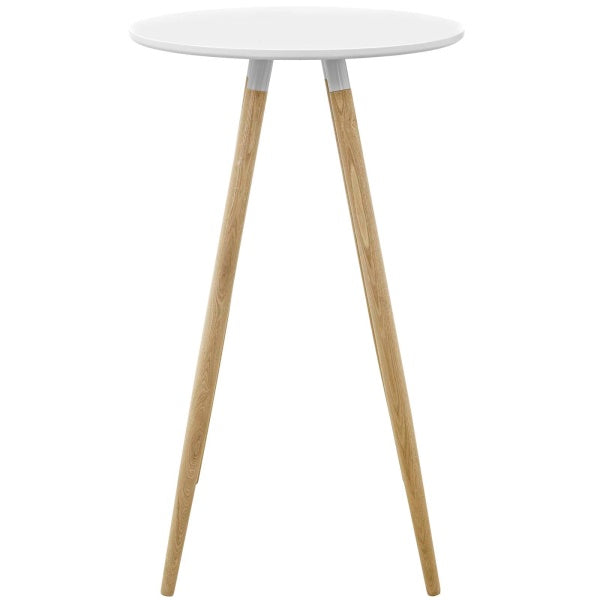 Track Round Bar Table in White By Modway