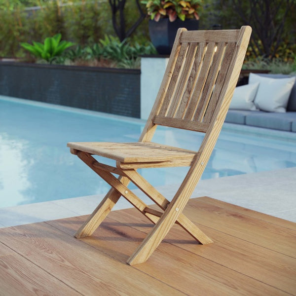 Marina Outdoor Patio Teak Folding Chair Natural by Modway