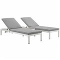 Shore 3 Piece Outdoor Patio Aluminum Chaise with Cushions by Modway
