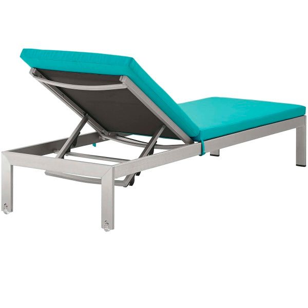 Shore 3 Piece Outdoor Patio Aluminum Chaise with Cushions by Modway