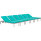 Shore Chaise with Cushions Outdoor Patio Aluminum Set of 6 by Modway