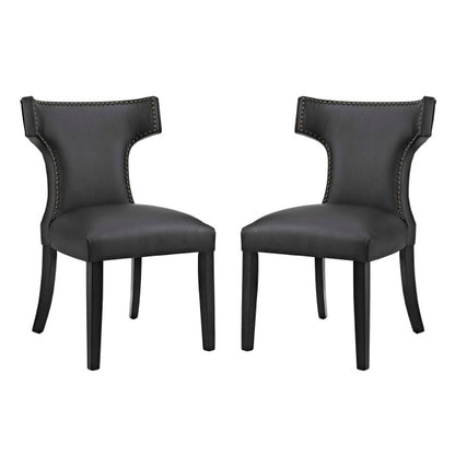 Curve Dining Side Chair Vinyl Set of 2 by Modway