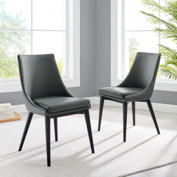 Viscount Dining Side Chair Vinyl Set of 2 By Modway