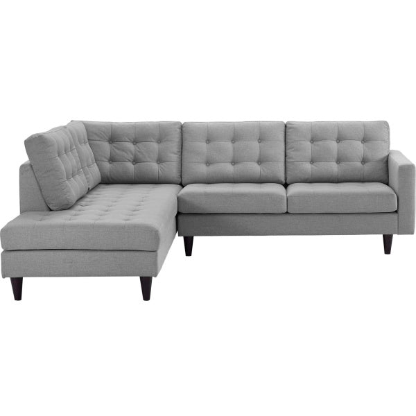 Empress 2 Piece Upholstered Fabric Left Facing Bumper Sectional by Modway