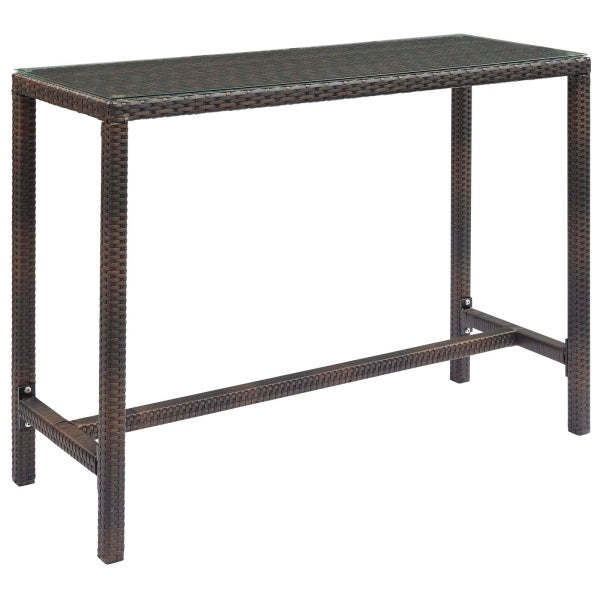 Conduit Outdoor Patio Wicker Rattan Large Bar Table By Modway