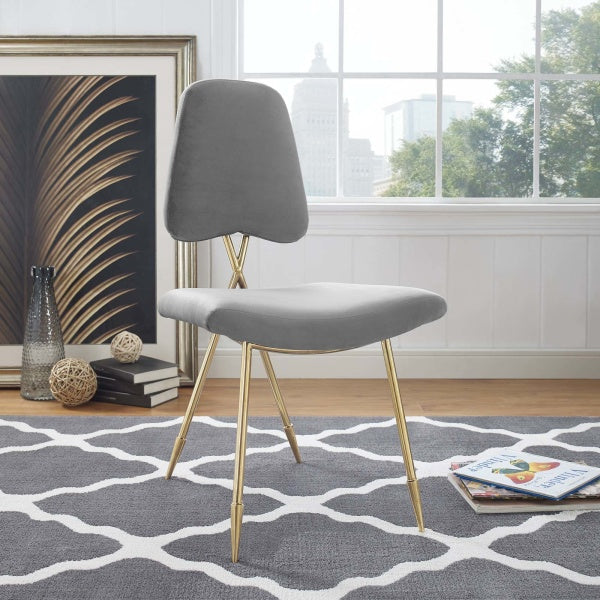 Ponder Upholstered Velvet Dining Side Chair | Polyester by Modway