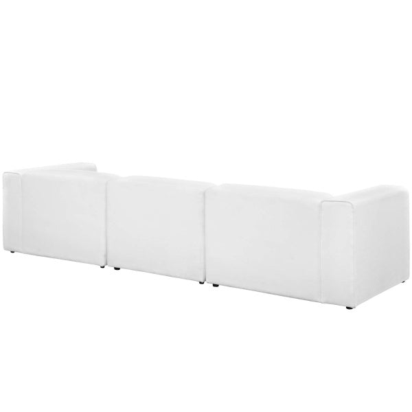 Mingle 3 Piece Upholstered Fabric Sectional Sofa Set | Polyester by Modway
