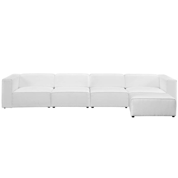 Mingle 5 Piece Upholstered Fabric Sectional Sofa Set | Polyester by Modway