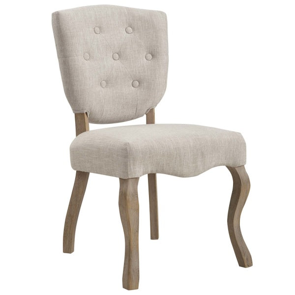 Array Vintage French Upholstered Dining Side Chair Beige | Polyester by Modway