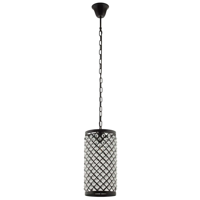 Reflect Glass and Metal Pendant Chandelier in Black by Modway