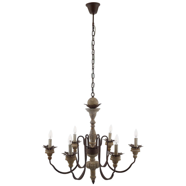 Bountiful Vintage French Pendant Ceiling Light Candelabra Chandelier in Brown by Modway
