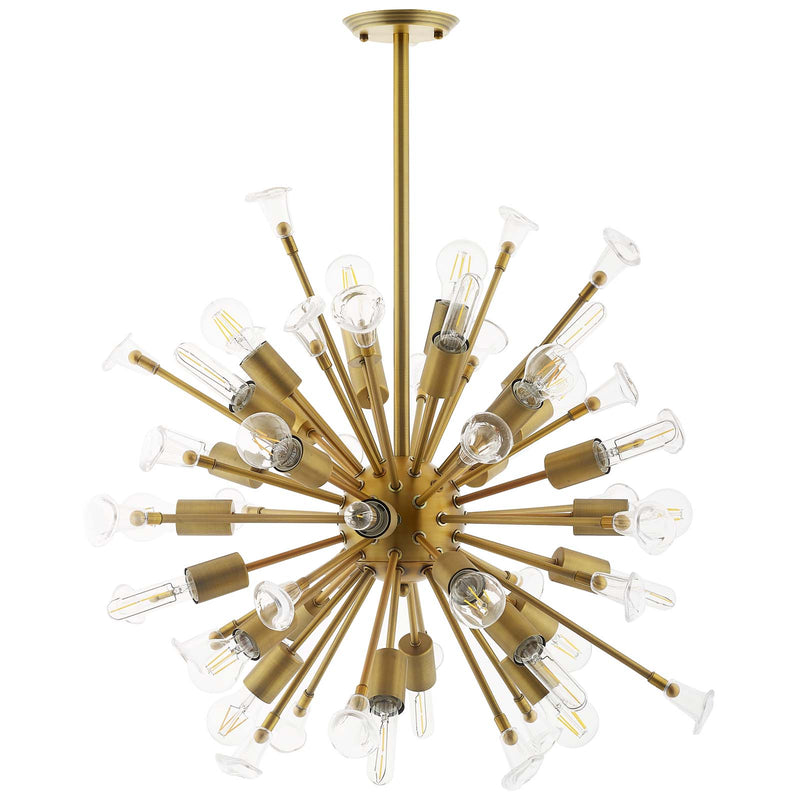 Burst Ceiling Light Pendant Chandelier in Gold by Modway