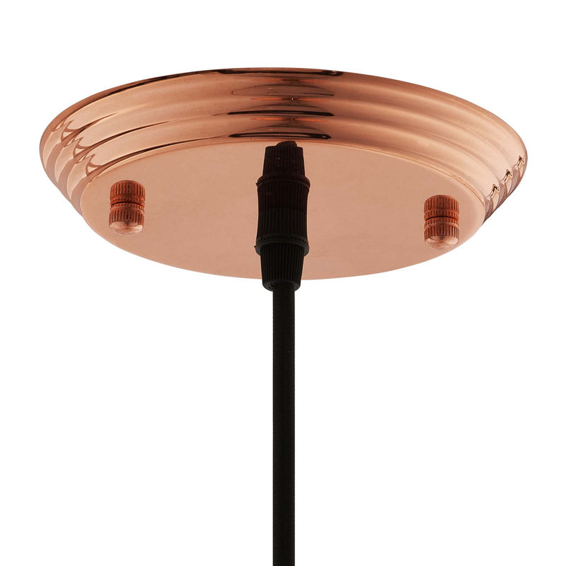 Dimple 11" Bell-Shaped Rose Gold Pendant Light by Modway