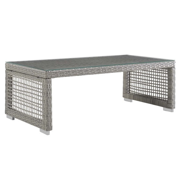 Aura Rattan Outdoor Patio Coffee Table Gray by Modway