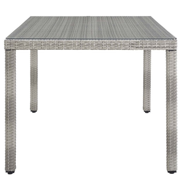 Aura 68" Outdoor Patio Wicker Rattan Dining Table Gray By Modway