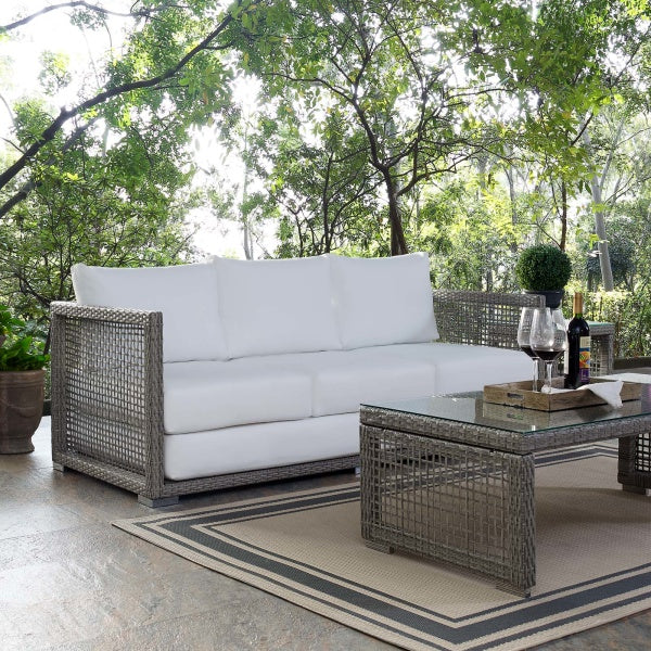 Aura Outdoor Patio Wicker Rattan Sofa by Modway