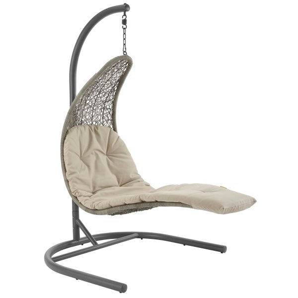 Landscape Hanging Chaise Lounge Outdoor Patio Swing Chair | Polyester by Modway