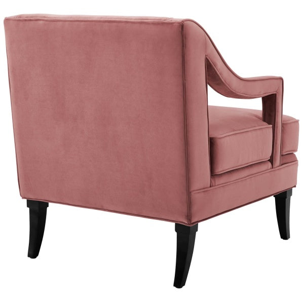 Concur Button Tufted Upholstered Velvet Armchair by Modway