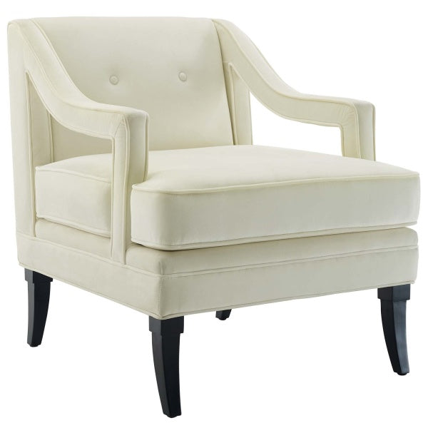 Concur Button Tufted Upholstered Velvet Armchair by Modway