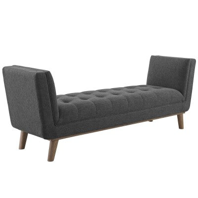 Haven Tufted Button Upholstered Fabric Accent Bench | Polyester by Modway